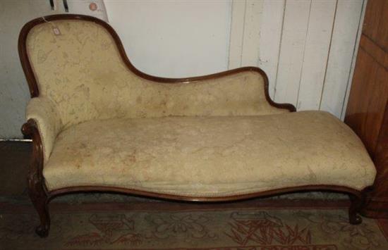 Victorian rosewood chaise longue